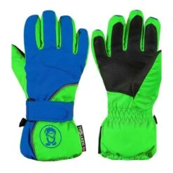 TROLLKIDS Kinder Fingerhandschuh Troll Mittelblau / Vipergrün Größe 4,5; 7-8 Jahre