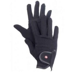 Kinder Reithandschuhe PROFESSIONAL Nubuk Lederimitat Schwarz